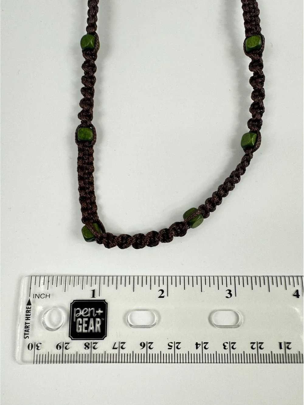 Fashion Jewelry Green Beaded Brown Cord Women's Necklace
